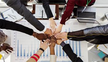 This is a photo illustration about the importance of marketing alliances across sales, engineering and others