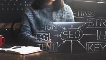 This a graphic outlines three steps to brainstorming keywords when you want to write SEO-friendly content.