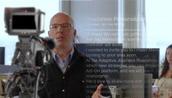 This is a picture of the teleprompter Act-On Software uses for its B2B videos