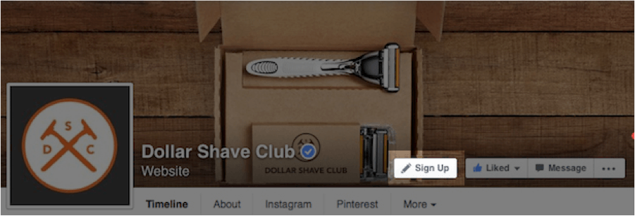 facebook email signup tab